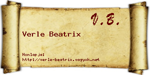 Verle Beatrix névjegykártya